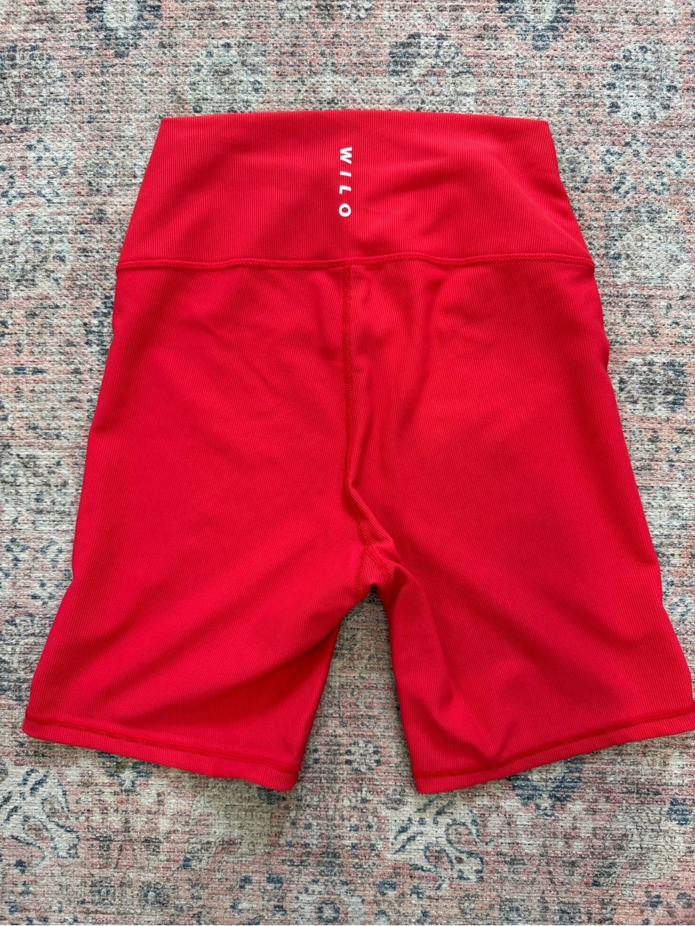 Wilo Ribbed Red Bike Shorts - Picture 2 of 5